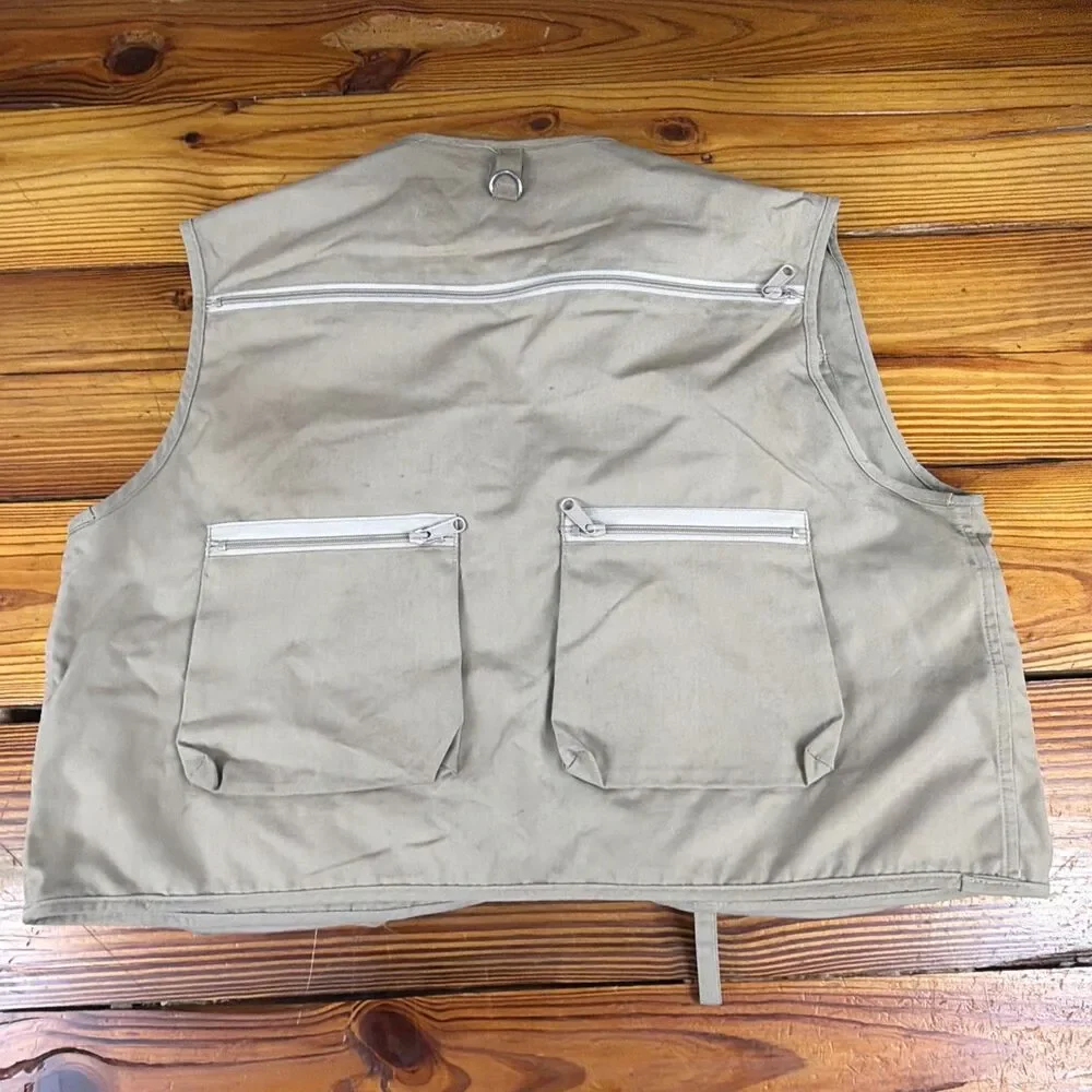 Vintage 80s Cabelas Fly Fishing Vest Utility Mens XL Made in Korea